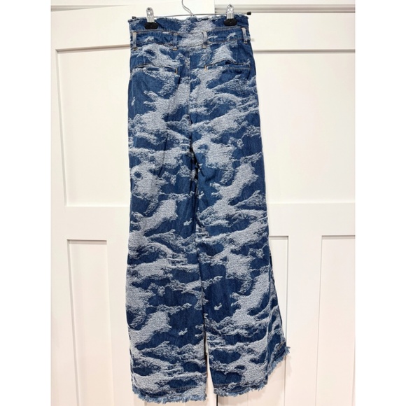 Unisex Jacquard Wide Fringe Denim Indigo - Picture 4 of 7